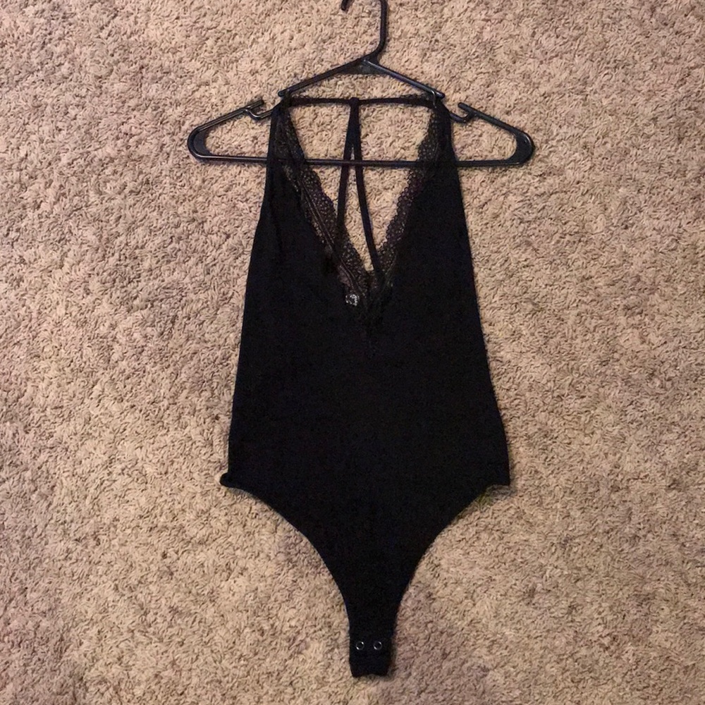 One piece lace V-neck tank